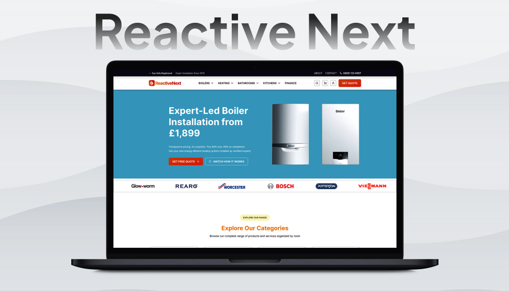 Reactive Next Plumbing Services Website